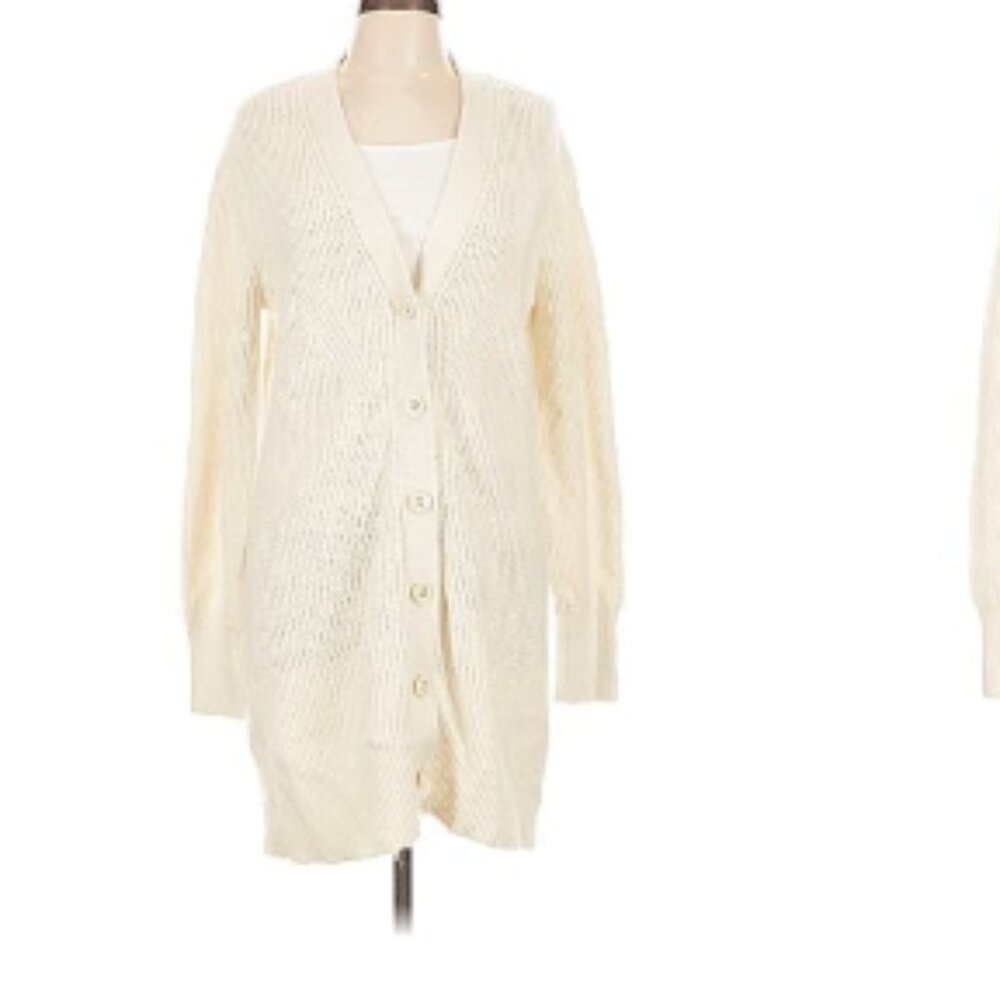 CAbi IVORY Button-Up Cardigan Sweater